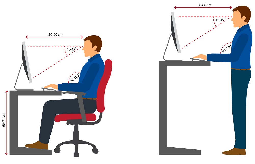 bonne posture travail assis travail debout