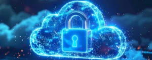 Nuage cloud avec un cadenas