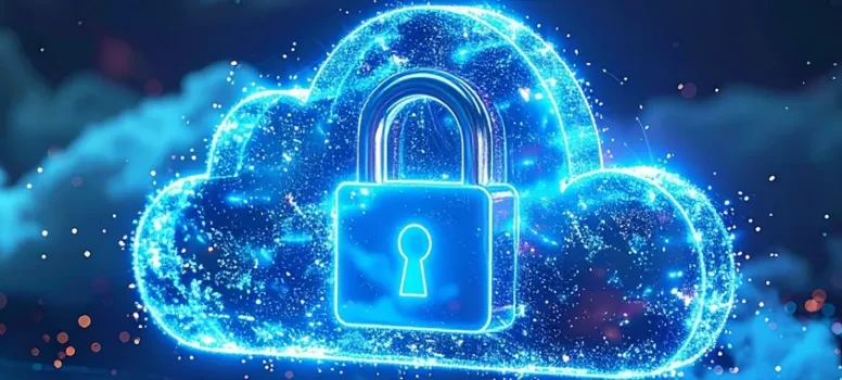 Nuage cloud avec un cadenas