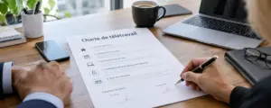 Salarié et employeur signent une charte de télétravail