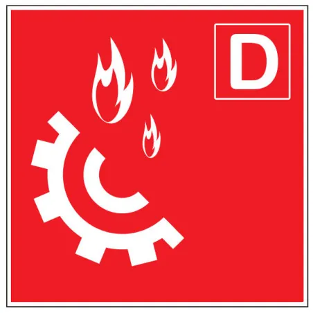 Pictogramme feu de classe D